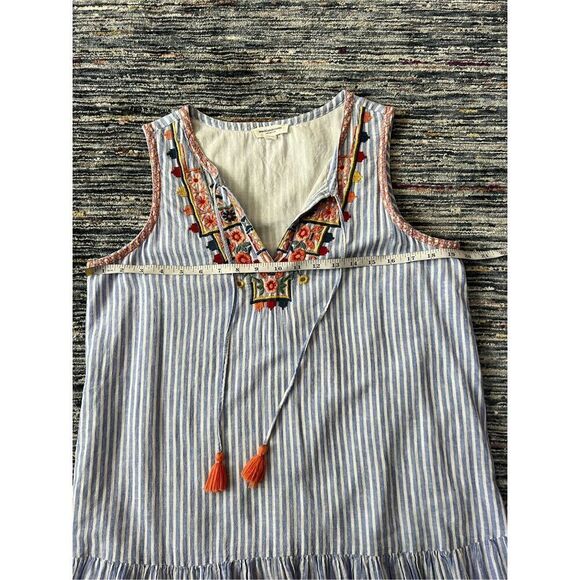 BeachLunchLounge mini embroidered striped dress size M - Picture 7 of 9